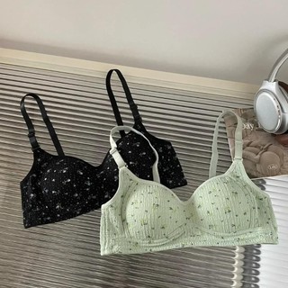Quần lót liền mạch NICOLOO, Áo ngực hoa gợi cảm ngọt ngào cho bé gái, Áo ngực tăng cường in hoa thoáng khí không dấu vết cho nữ