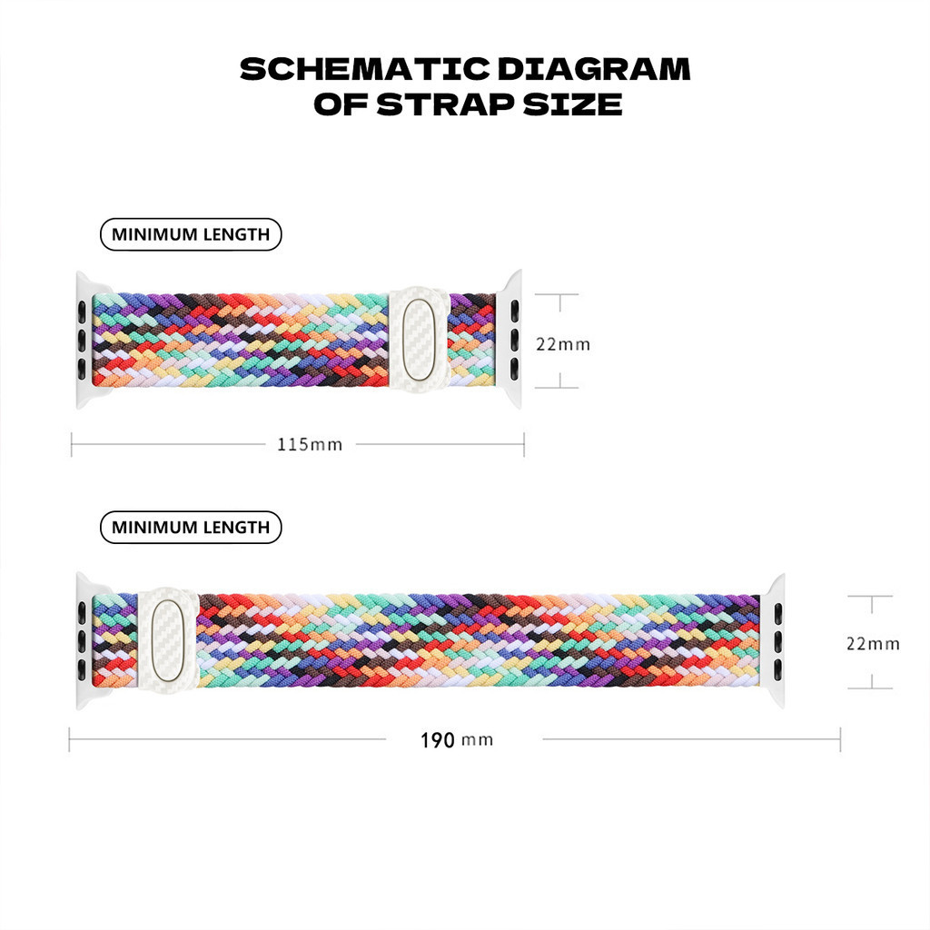 Dây đeo Solo bện Dây đeo Nylon đàn hồi tương thích cho Apple Watch Series11 / 10 42mm 46mm Ultra3 / 2 / 1 49mm 9 8 7 6 5 4 SE 45mm 44mm 41mm 40mm