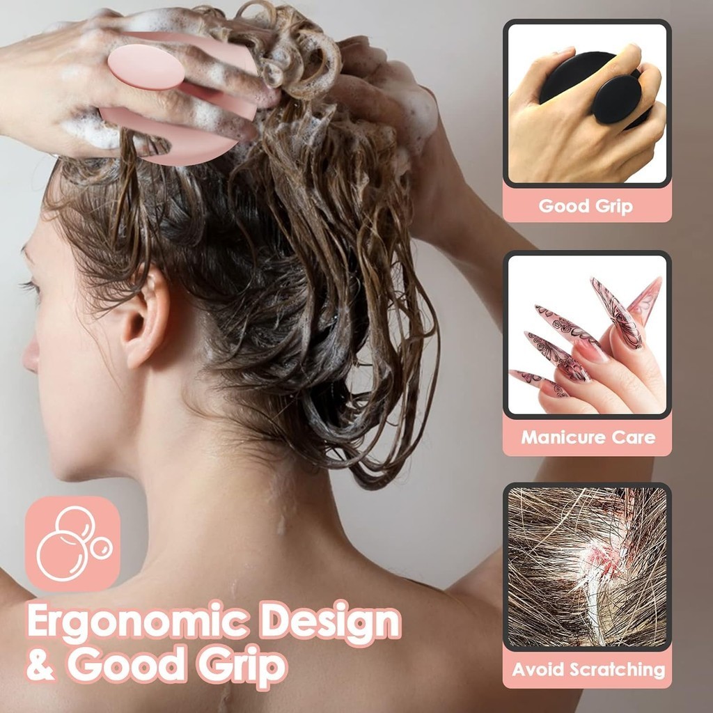 Mềm Silicone Tóc Da Đầu Máy Mát Xa Phục Hồi Tóc Da Đầu Chà Massage Dầu Gội Bàn Chải Lược Mục Tiêu Gàu Ngứa Da Đầu Khô