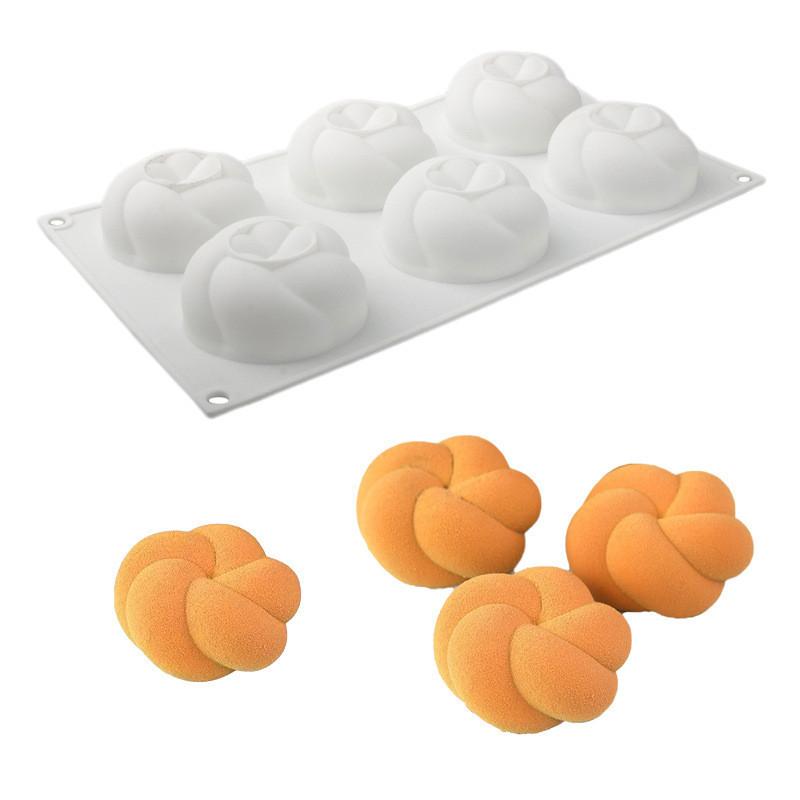 6 Khoang Năm Mặt Dây Xoắn Silicon Mousse Khuôn Xoắn Uốn Cong Và Bánh Sô Cô La Món Tráng Miệng Khuôn Xà Phòng Handmade Nến Khuôn DIY Dụng Cụ Nướng Bánh