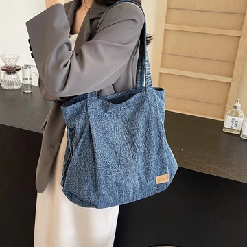 2024 Mới Vintage Denim Túi Đeo Vai Denim Túi Tote Denim Túi Xách Denim Nách Túi Nhẹ Túi Du Lịch Túi Du Lịch Túi Chống Thấm Nước Túi Đeo Vai Mua Sắm