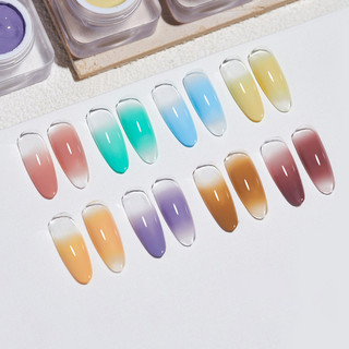 Xeijayi Patting Nail Polish Gel Độ bão hòa cao Không rửa Gradient Blush Bán rắn Keo dán quang trị liệu đóng hộp Nghệ thuật làm móng cho tiệm làm móng tay & * & *