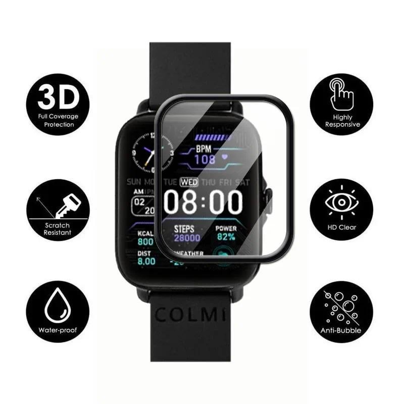 ColmiV68 ColmiM42 3 Cái 999D Full Cover HD Cong viền đen Kính cường lực cho Colmi V68 M42 Chống vân tay Đồng hồ chống cháy nổ Bảo vệ màn hình