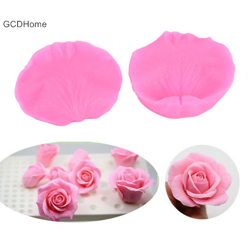 Gcdhome Mới Hoa Hồng Cánh Hoa Tĩnh Mạch Đường Dụng Cụ Kinh Tuyến Silicon Khuôn Hoa Đường Bánh Dụng Cụ HOT