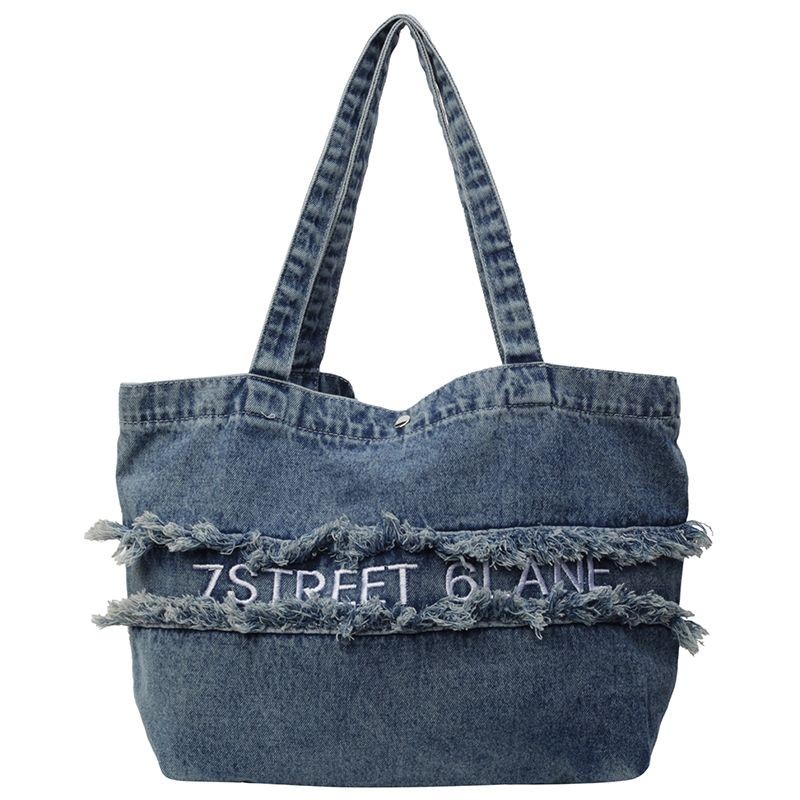 Túi vải Denim Vai Túi Denim Túi vải Túi Tote Túi xách thời trang nữ Túi xách sinh viên đi lại Túi đeo vai Túi Tote Denim Túi đeo vai Túi vải Túi đeo vai Túi xách tay