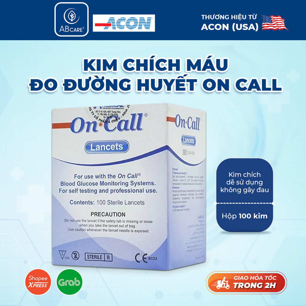 Kim chích máu thử đường huyết Acon On-call Plus (100 kim / hộp ...