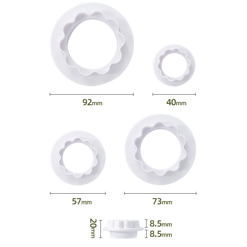 4 Hai Mặt Tròn Cắt Bánh Quy Khuôn Váy DIY Cắt Dụng Cụ Nhà Bếp Mô Phỏng Trang Trí Bánh Khuôn DIY Khuôn Nướng Bánh