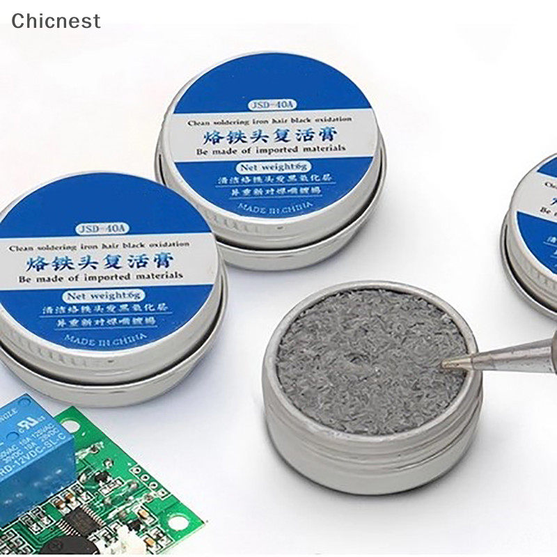 [Chicnest] Đầu sắt hàn Tinner Activator Tip Cleaner Remover Không chì 6g Boutique
