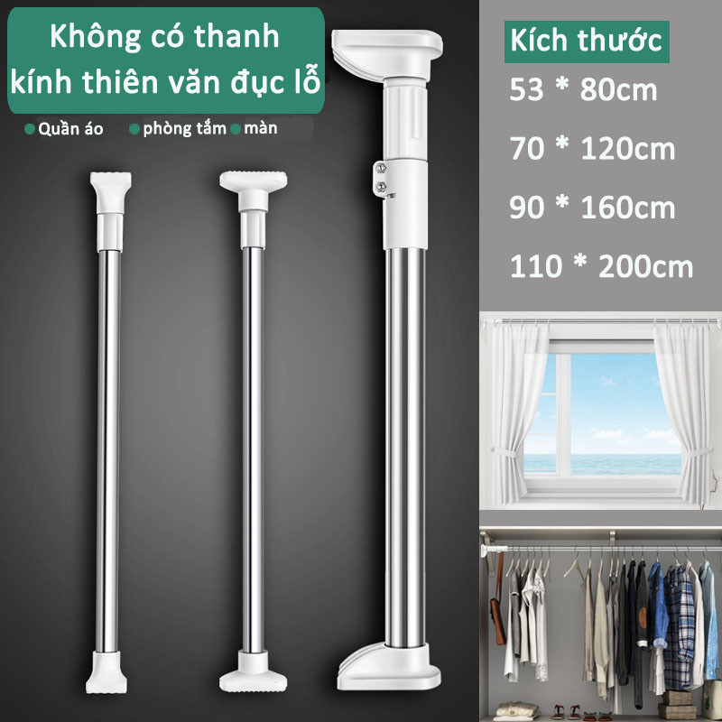 Thanh Treo Rèm Đa Năng  Không，Không cần khoan tường，Có thể co giãn và chịu tải，Có sẵn trong một loạt các kích cỡ