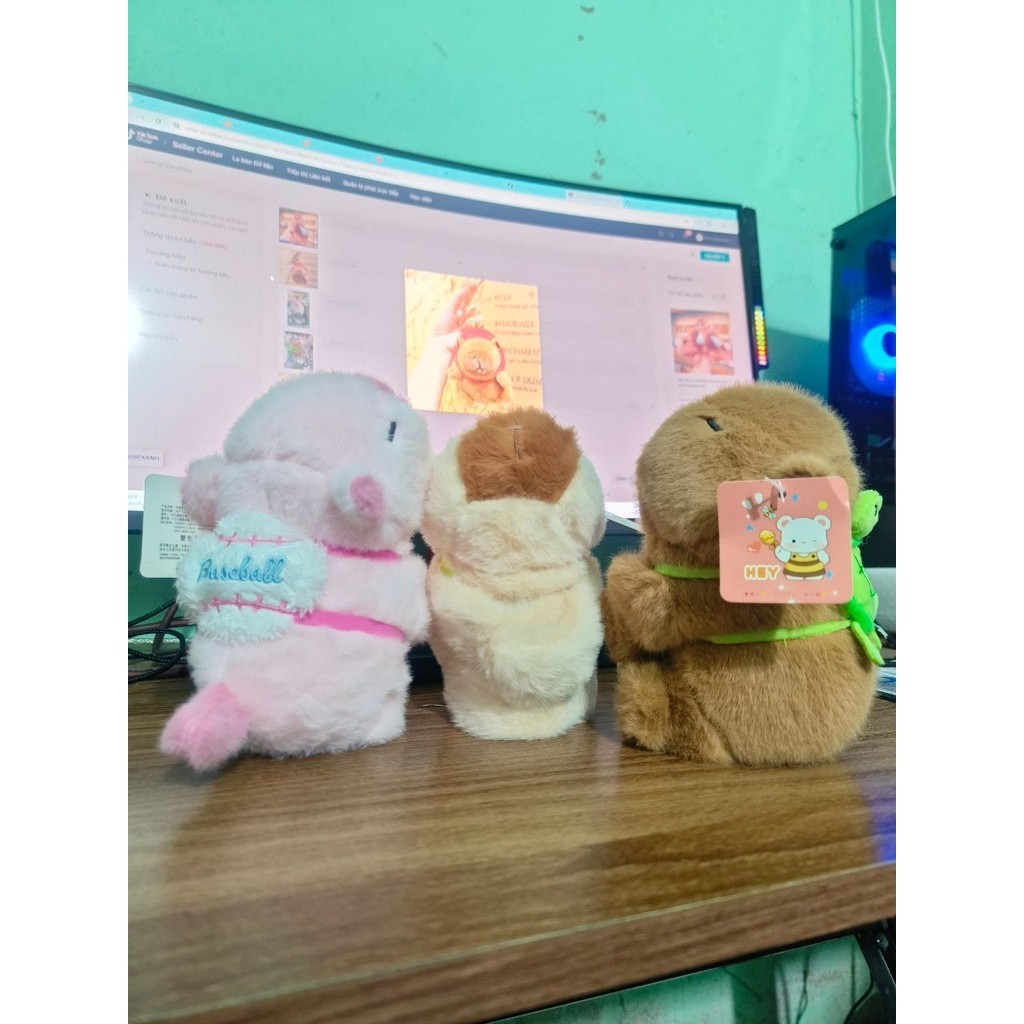 Capybara gấu bông đồ chơi kẹp tay nhí nhảnh dễ thương