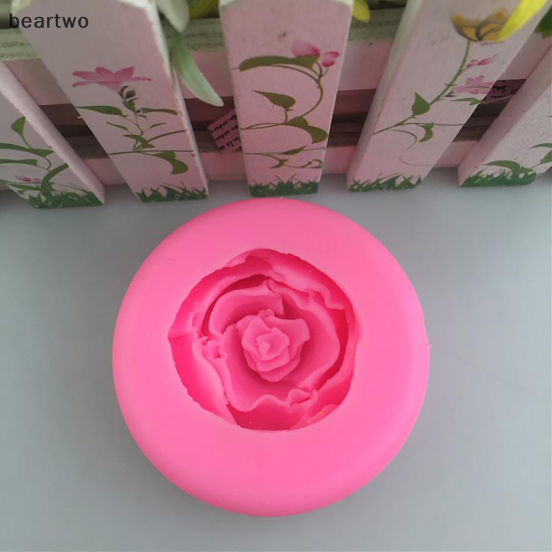 < Beartwo > 3D Hoa Hồng Hình Silicone Fondant Xà Phòng Khuôn Bánh Cupcake Dụng Cụ Làm Bánh Đẹp
