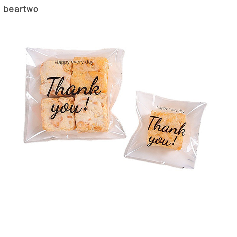 < Beartwo > 100 Cái / gói Cảm Ơn Bạn Rõ Ràng Túi Tự Dính Kẹo Túi Bánh Ngọt Đẹp