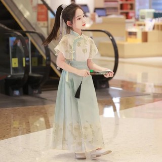 Váy mặt ngựa bé gái Hanfu 2024 Bộ đồ bé gái Phong cách Trung Quốc Trang phục cổ đại Ming Made Tang Phù hợp với trẻ em Hanfu Váy mặt ngựa bé gái Hanfu 2024 Bộ đồ bé gái Phong cách Trung Quốc Trang phục cổ đại Ming Made Tang Suit Trẻ em Hanfu 6.18