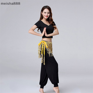 Meisha888 Khiêu Vũ Hông Váy Sequins Viền Váy sel Hip Khăn Rave Váy Nữ