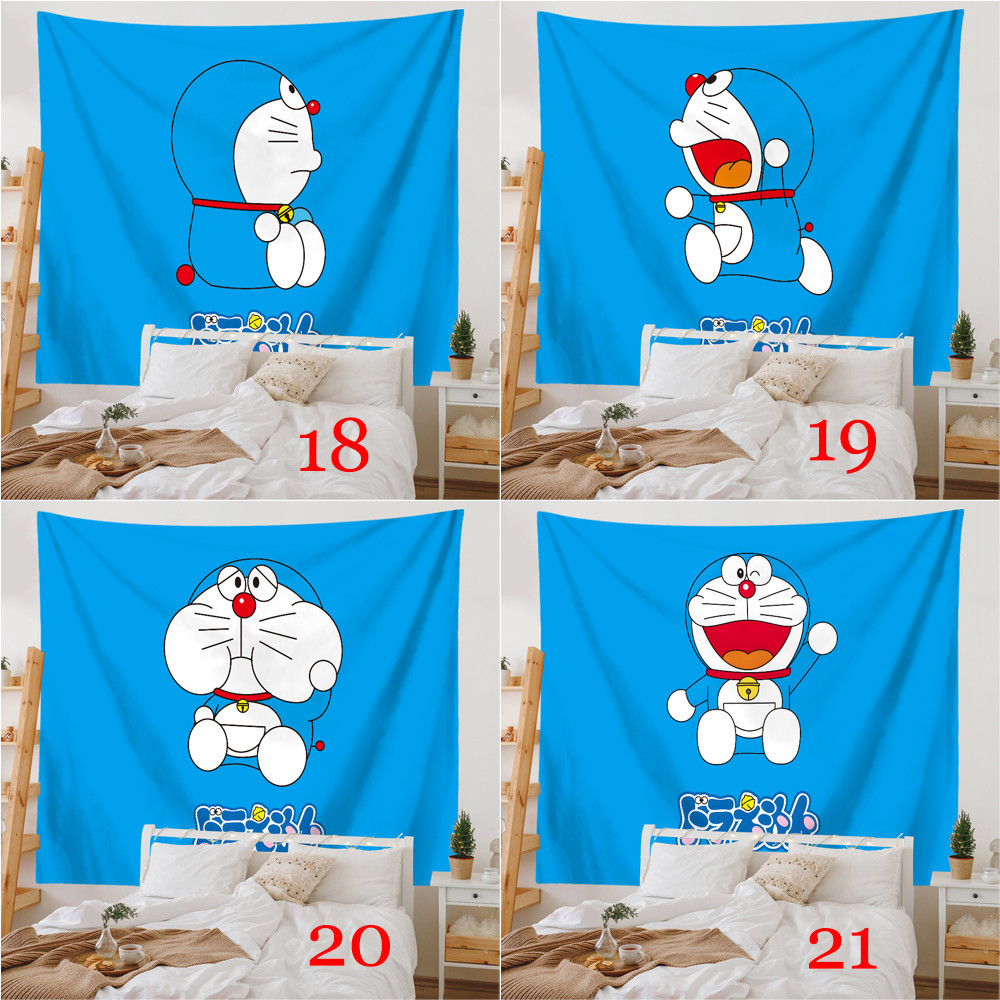 Phim hoạt hình dễ thương Doremon Tấm thảm treo tường có kẹp Tấm thảm Polyester Phòng ngủ Tấm thảm treo tường Món quà tốt nhất Trang trí dễ thương cho phòng trẻ em