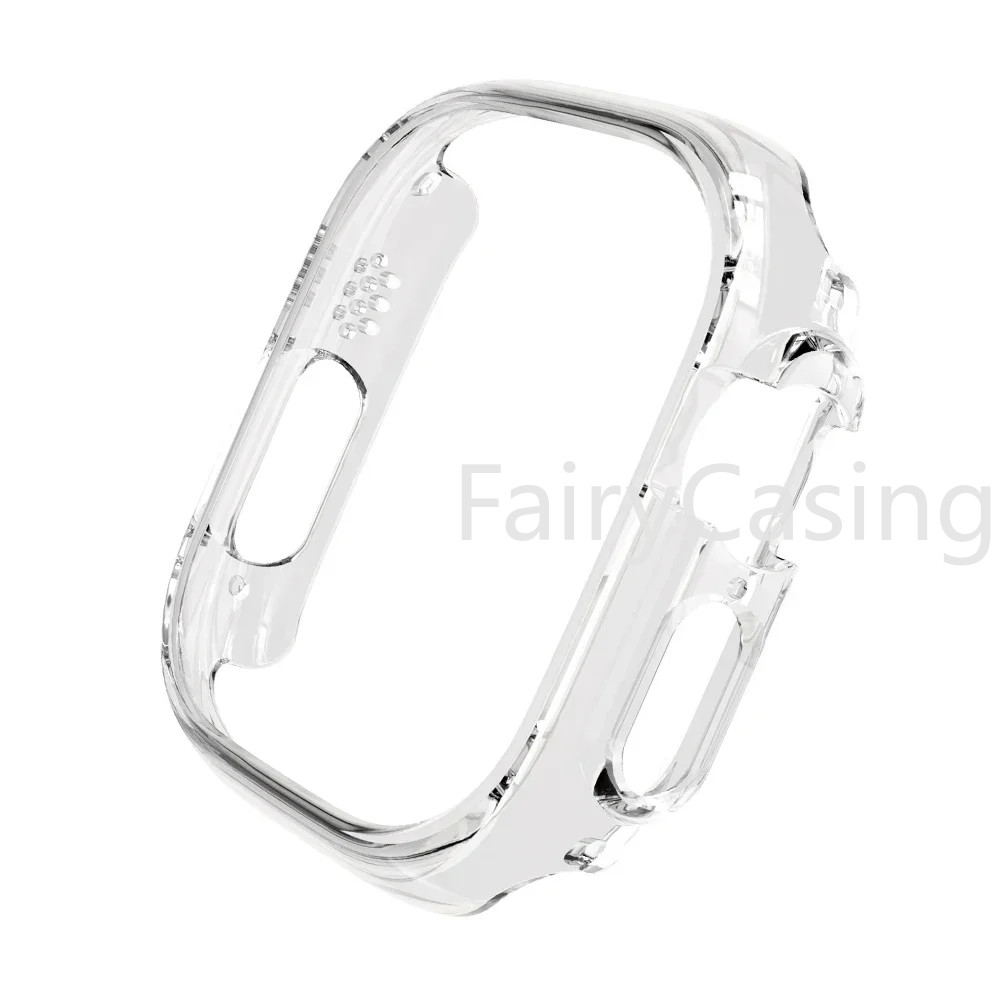 Ốp lưng trong suốt S11 cho Apple Watch Ultra 2 49mm series 9 8 7 45mm 41mm 44mm 40mm 44 45 mm Khung trong suốt toàn diện cho iwatch 8 4 3 5 se 6 7 49 mm Vỏ trong suốt