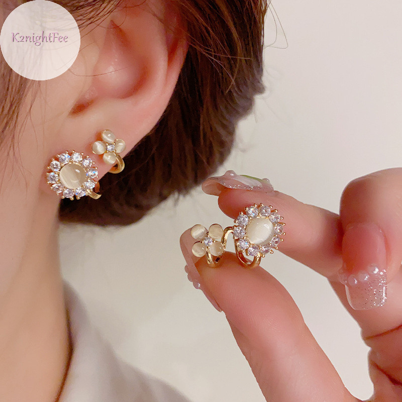K2nightfee Tinh Tế Đơn Giản Pha Lê Mắt Bông Tai Nữ Thời Trang Zircon Bông Tai Dự Tiệc Trang Sức Quà Tặng Phụ Kiện VN