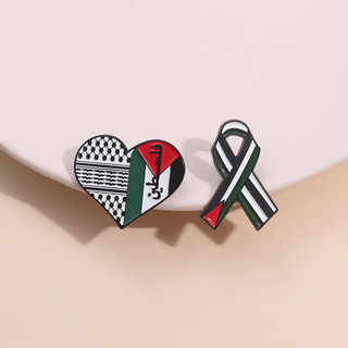 '' Palestine Heart Badge '' Men Trâm Cài Quần Áo Thời Trang Phụ Kiện Túi Học Huy Hiệu Quà Tặng Cho Bạn Bè
