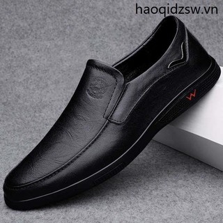 Rò Rỉ Nhận Ưu Đãi Đặc Biệt Giải Phóng Mặt Bằng Da Thật Da Bò Giày Da Mềm Đế Mềm Slip-On Giày Đậu Hà Lan Thoáng Khí Rỗng Nam