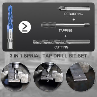 Bộ 6 Mũi Khoan Taro Tạo Ren M3-M10, Thép HSS 6542 Phủ Titanium, Chất Lượng Cao, Giá Tốt, Free Ship
