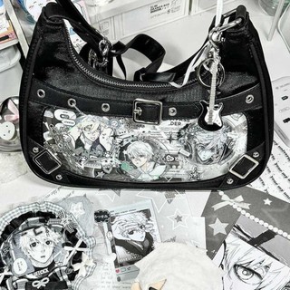 Túi đeo vai nữ GUSTAVA, Bưu thiếp huy hiệu Hiển thị Túi Lolita Ita dễ thương, Cửa sổ trong suốt tinh tế Túi xách nữ phong cách Nhật Bản Y2k
