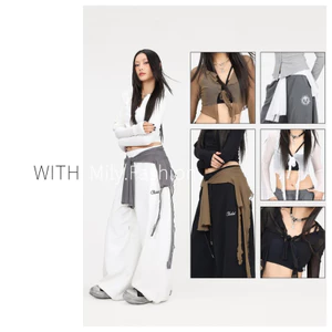 Milyfashion Jazz Dance Street Dance Street Wear Viền Gạc Hiệu Suất Nhảy Múa Eo Phù Hợp Với kpop Latin Dance Dài Tay Cảm Giác Thanh Lịch Áo Nữ 2025