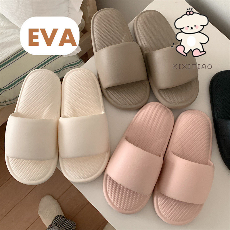 Xixitiao Dép Sandal Đế Bằng Mùa Hè Ngoài Trời Phong Cách Mới Mềm Mại Waxy Dép Nam Nữ Đơn Giản Màu Trơn Thoải Mái Bước Trên Shit Thường Ngày
