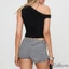 Quần Short in sọc nữ thường ngày eo thấp Slim Fit Lounge Quần ngắn đi chơi