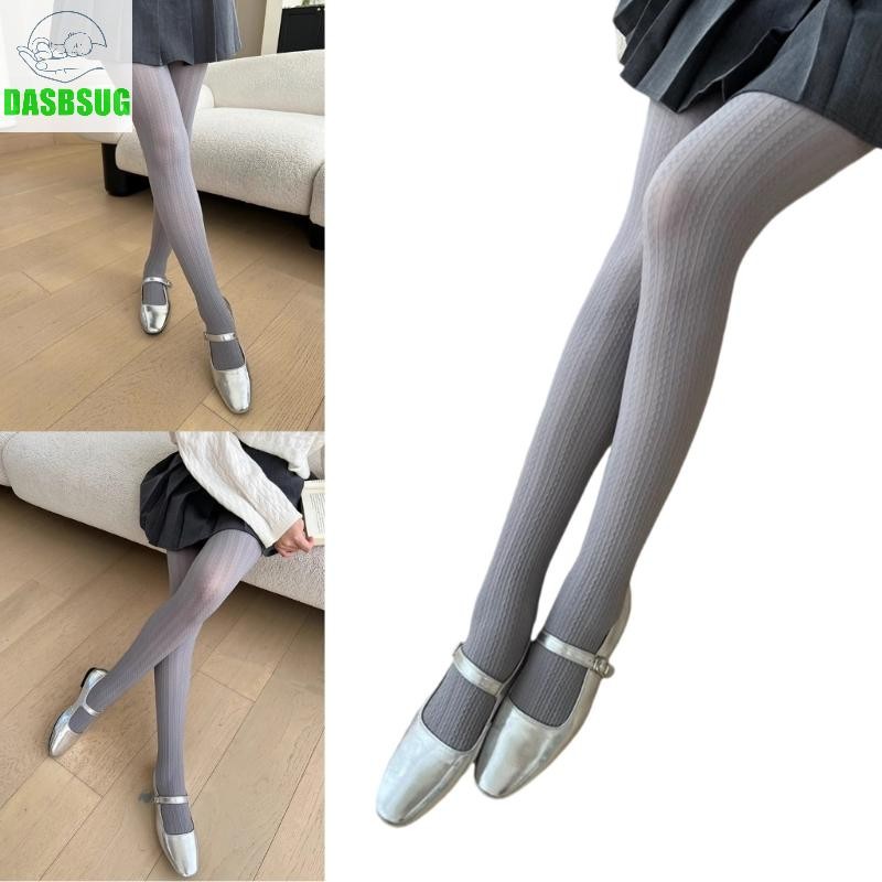 Dasbsug Dập Nổi Họa Tiết Xoắn Opaque Quần Tất Mùa Xuân Thu Co Giãn Giảm Béo Quần Legging Màu Trơn Cho Phong Cách