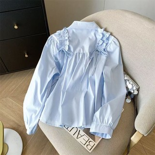 Áo sơ mi dài tay dáng rộng dành cho nữ phong cách Hàn Quốc