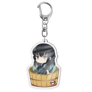 ( Mica trong acrylic) Móc khóa KIMETSU NO YAIBA ver THÙNG TẮM Thanh Gươm Diệt Quỷ in hình anime chibi_ĐH