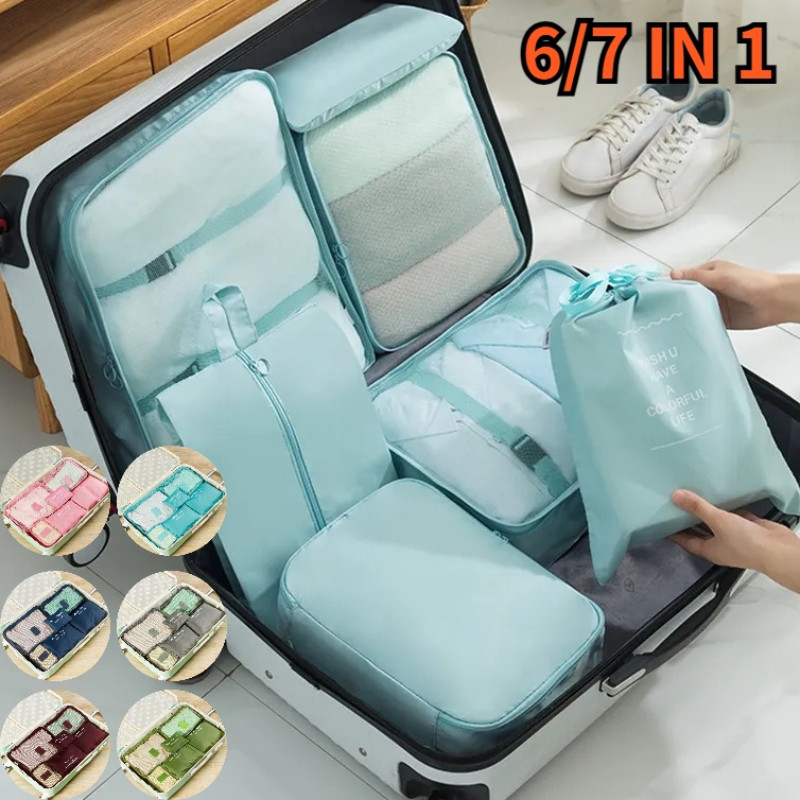 Set 7 Túi Đựng Đồ Du Lịch đa năng,Bộ 7 Túi Đựng Đồ Du Lịch Phân Loại Ngăn Nắp Dành Cho Vali,kín nước