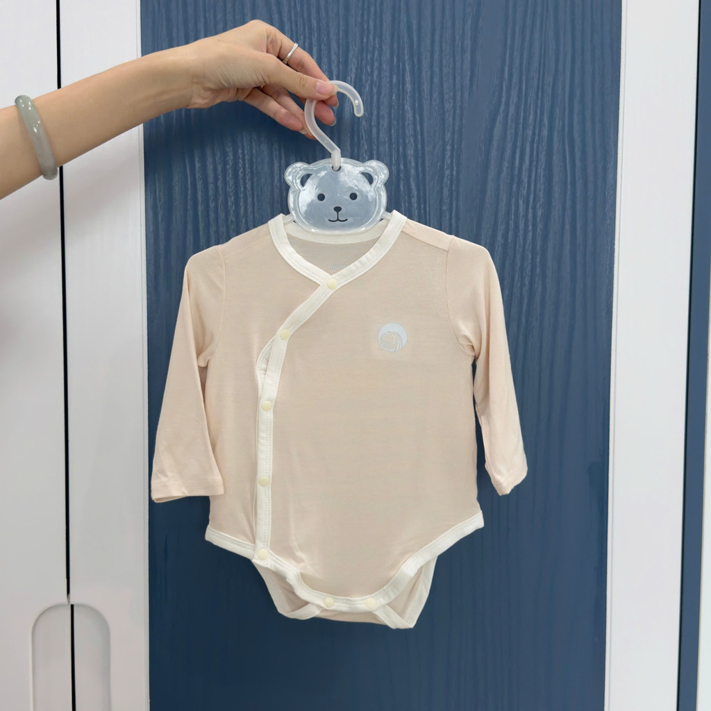 Body Chip Sơ Sinh Dài Tay Anminaza Vạt Chéo Vải Sợi Tre Petit Co Dãn Thoáng Mát Và Mềm Mịn - Hàng Chính Hãng AMI0357-2