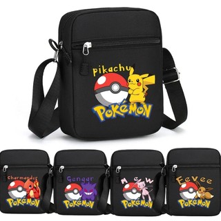 Pokémon Đen Túi Đeo Vai Thời Trang Nhỏ Vuông Túi Đeo Ngang Túi Vải Trẻ Em Quà Tặng Sinh Nhật Du Lịch Đa Năng