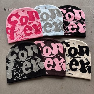 Julyhot Vintage Y2K Len Acrylic Dệt Kim Mũ Nữ Beanie Mùa Đông Ấm Áp Beanies Bông Tai Kẹp Hip Hop Thường Ngày Skullies Mũ Ngoài Trời Massivedeals