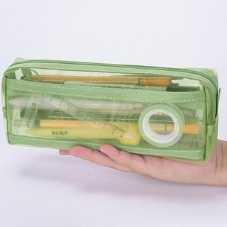 Bút Chì HOBBYIN, Túi Đựng Bút Lưới Hai Lớp, Di Động Trong Suốt Dung Tích Lớn Văn Phòng Phẩm Tổ Chức Quà Tặng
