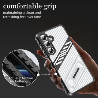 Dành cho Samsung Galaxy S24 FE S23 FE S21 FE S20 FE 5G Ốp điện thoại PC cứng trong suốt TPU mềm tích hợp chân đế ẩn Chống rơi Vỏ mỏng chống sốc