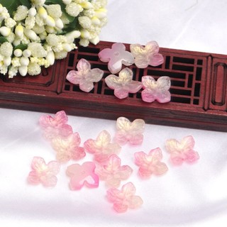 20 Chiếc 14 Mm Lỗ Trung Bình Hoa Bốn Cánh Hoa Tự Làm Màu Thủy Tinh Cổ Hanfu Kẹp Tóc Mũ Đội Đầu Làm Vật Liệu Handmade