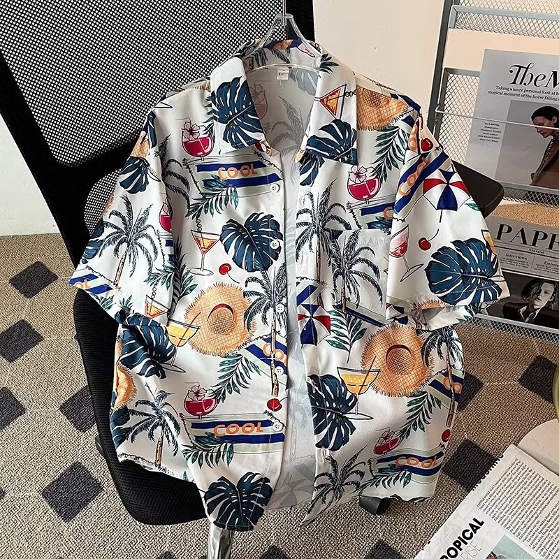 M-8xl Phiên Bản Hàn Quốc Đi Biển Áo Sơ Mi Tay Ngắn Nam Plus Size Áo Sơ Mi Rời Thường Ngày Quá Khổ Top | BigBuy360 - bigbuy360.vn