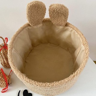 Giỏ đựng đồ lặt vặt MEGOCE, Túi đựng đồ sang trọng tai thỏ, Hộp đựng đồ chơi thêu dễ thương đa năng mềm mại