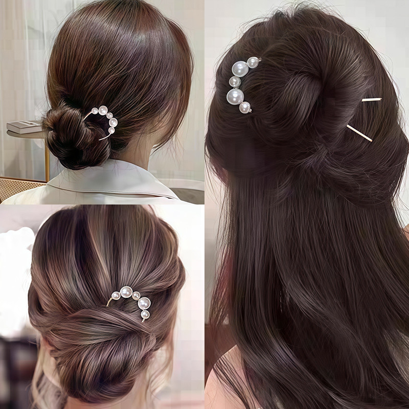 Kẹp Tóc Giả Ngọc Trai Hình Chữ U Phong Cách Cổ Điển Trung Hoa Cho Người Phụ Nữ