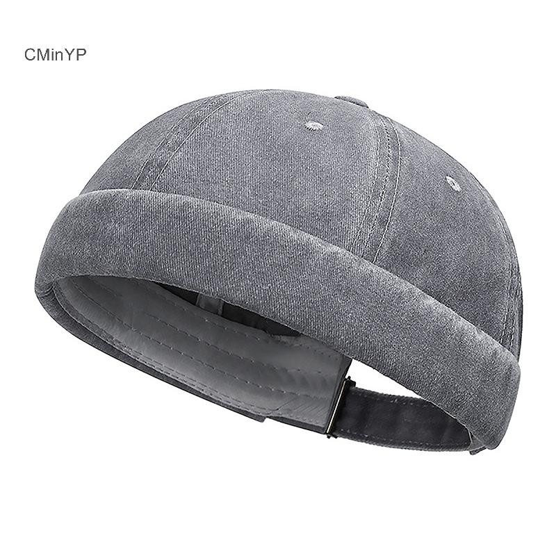 Cminyp Mũ Thời Trang Không Vành Mũ Chắc Chắn Skullcap Màu Trơn Thủy Thủ Mũ Beanie Mũ Nam Nữ Mũ Xô Có Thể Điều Chỉnh Bố Nón Vinh Quang