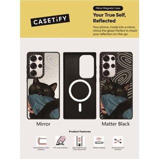Casetify X bite you Case Matte Black & Sliver Mirror Vỏ hút từ tính Samsung Galaxy S23 S24 S25 Ultra Plus Mặt sau cứng có hộp khắc logo