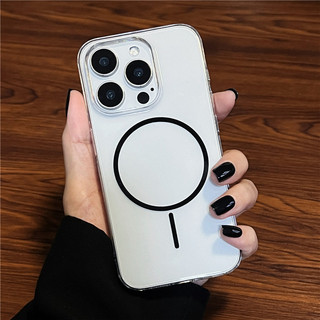 Sang Trọng Chính Hãng Màu Từ Cuộn Dây Sạc Không Dây Dành Cho iPhone 12 13 14 15 16 Pro Max Plus Trong Suốt Ốp điện thoại Phụ Kiện