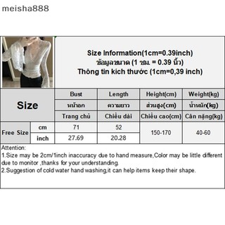 Meisha888 Nữ Gợi Cảm Cổ Chữ V Tay Áo Sơ Mi Ren Pure Desire Rỗng Mỏng Đẹp Crop Top