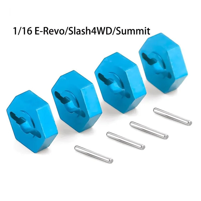 Kim loại 4mm Vành bánh xe Hex Drive Hex 12mm Adapter cho Trxs 1 / 16 E-Revo Slash 4WD