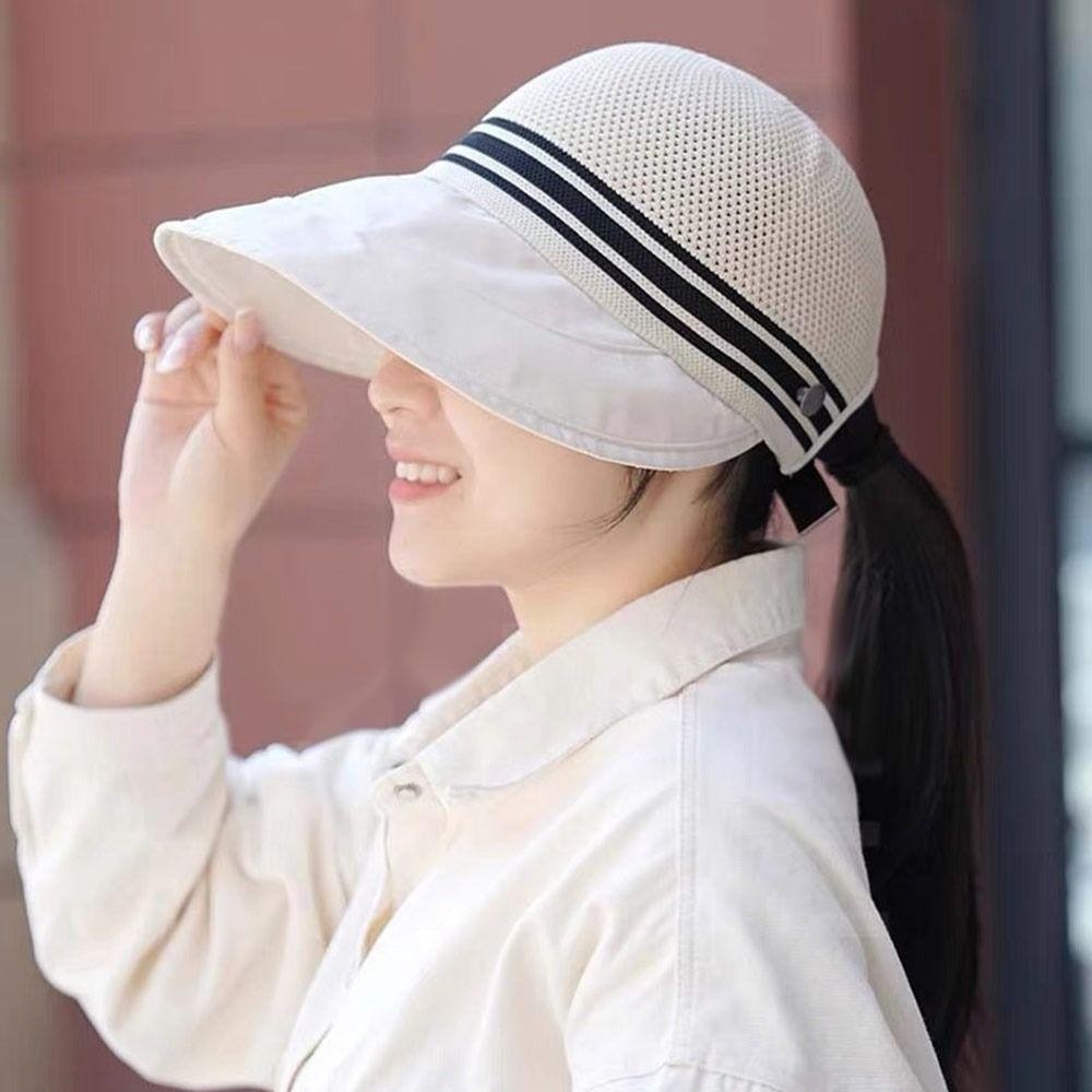 Mũ xô HOBBYIN, Vành rộng Mũ ngư dân thoáng khí, Mũ đi biển chống tia cực tím có thể gập lại dành cho nữ