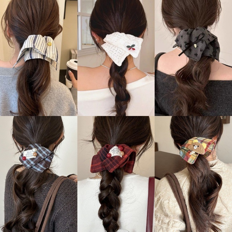 【Scrunchies 】Dây Buộc Tóc Vuông To Phồng Đẹp Thời Trang Hàn Quốc Cho Nữ - Phụ Kiện Tóc