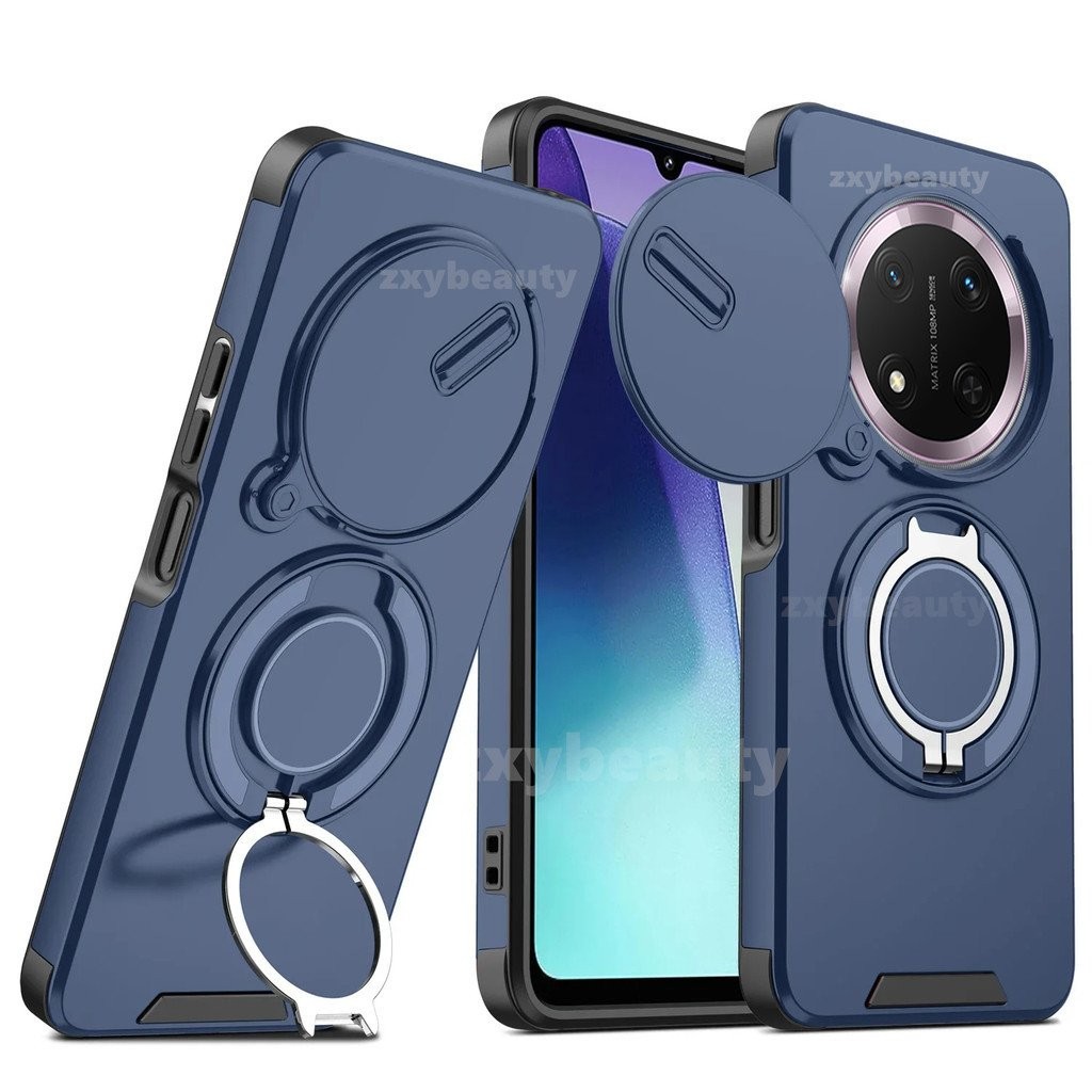 Ốp lưng cho Honor X9C Smart 5G 2024, chống sốc, trượt, có nam châm, bảo vệ điện thoại, có giá đỡ nhẫn