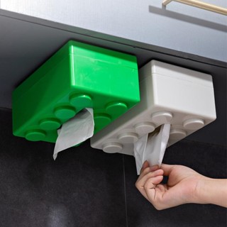 Okcatzone Khối Xây Dựng Sáng Tạo Hộp Đựng Khăn Giấy Treo Tường Lò Xo Chống Thấm Nước Cho Phòng Tắm Phòng Khách Và Nhà Bếp P1R2